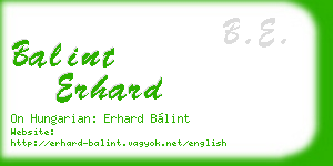balint erhard business card